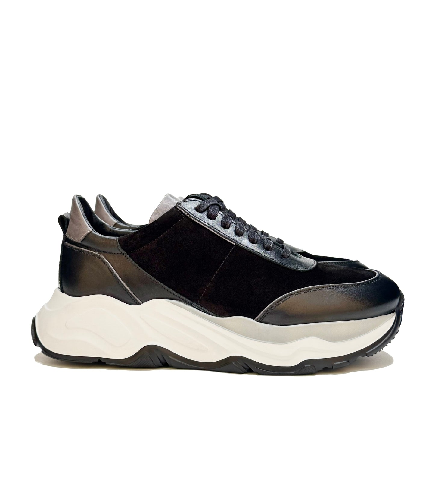 Black Lace-Up Sneakers