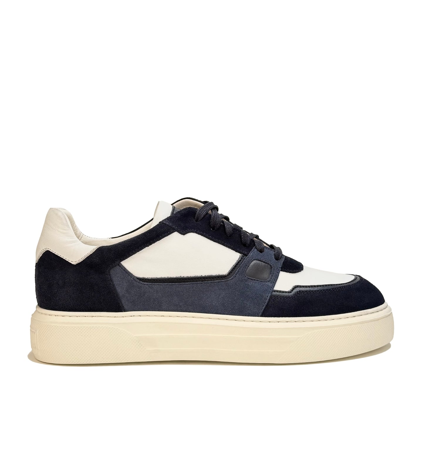 Lace-Up Navy Blue Suede Sneakers