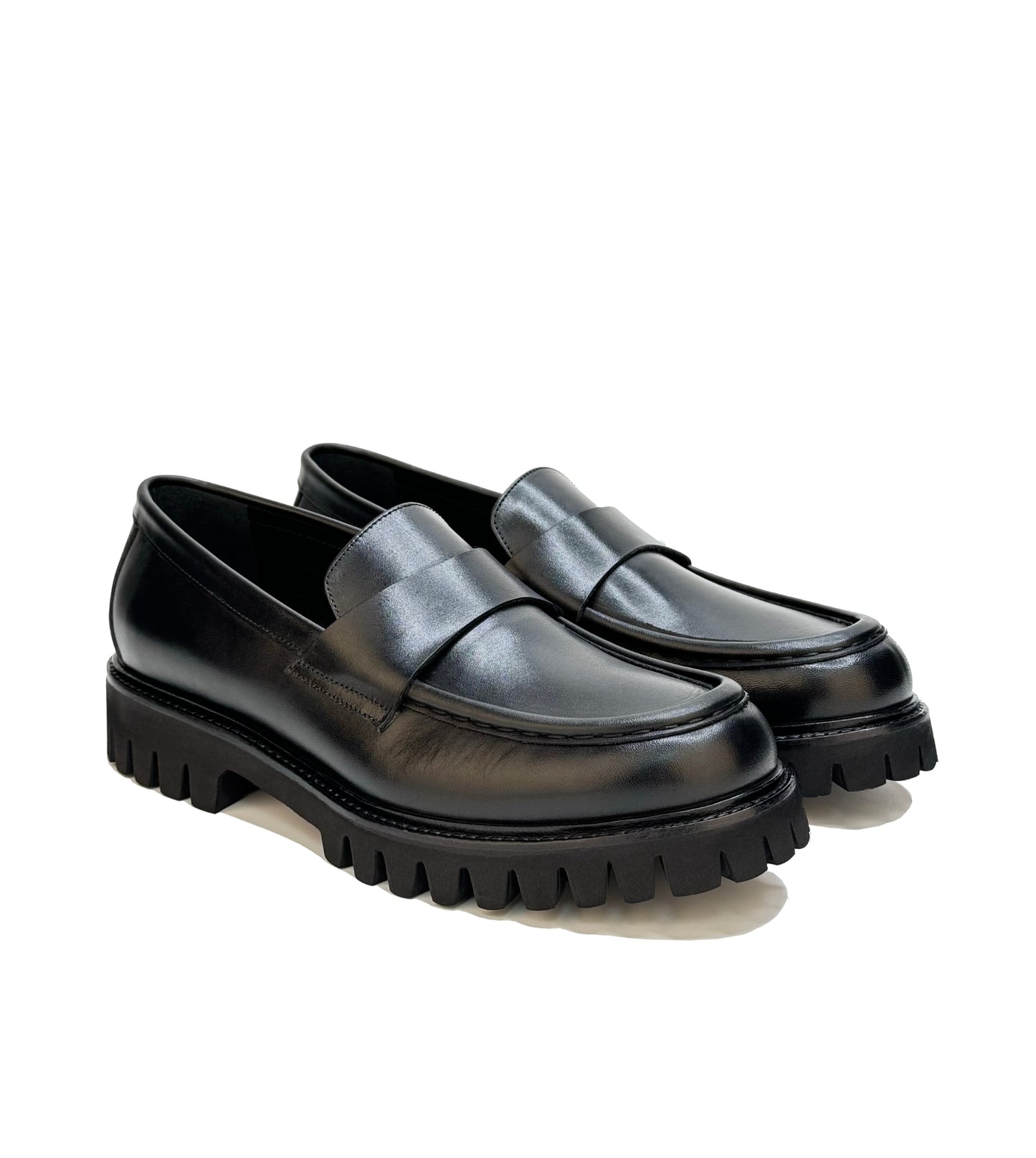 Black Leather College Shoes