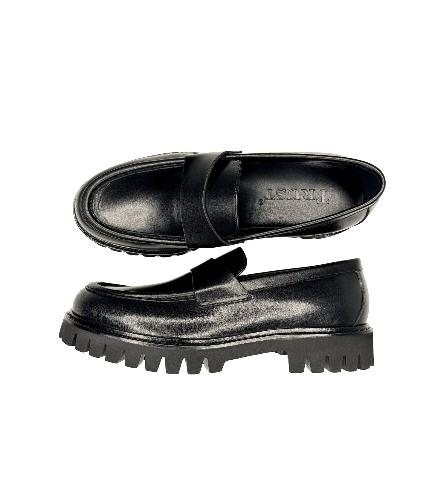 Black Leather College Shoes