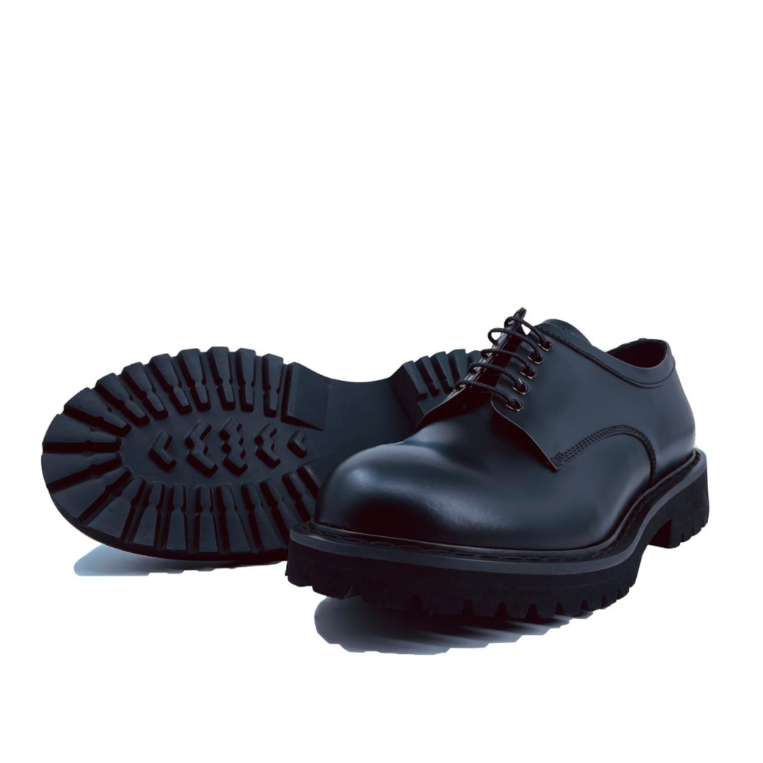Black Matte Spazzolato Leather Classic Shoes