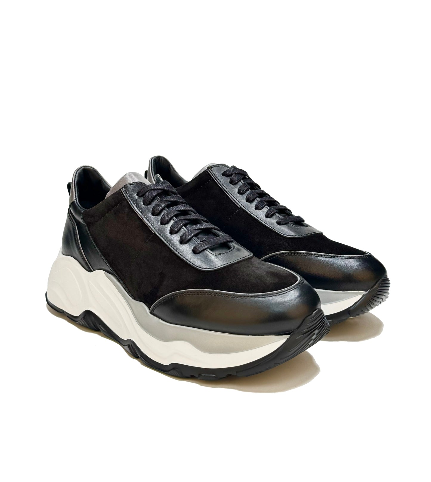 Black Lace-Up Sneakers