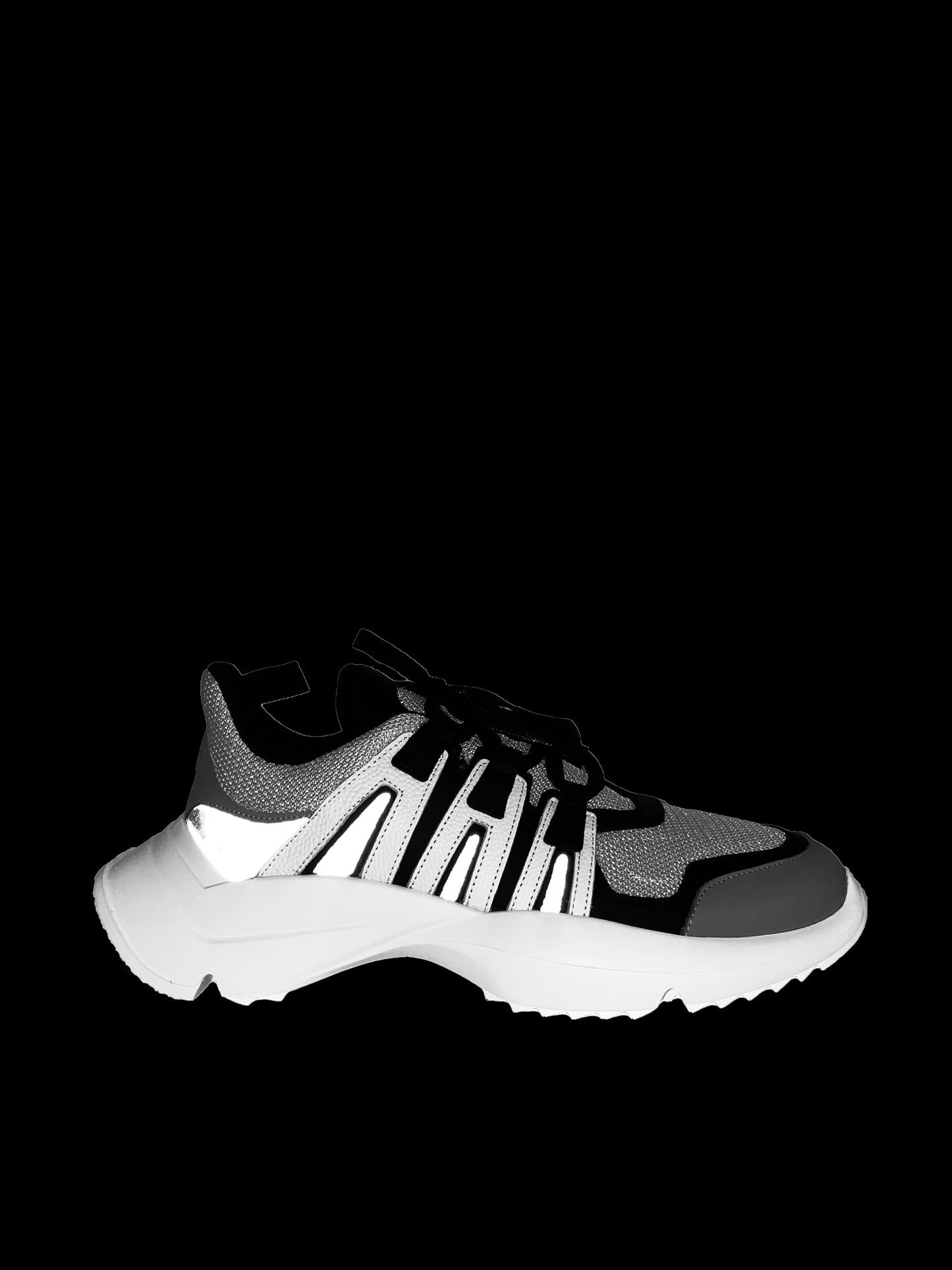 Reflective Leather Sneakers