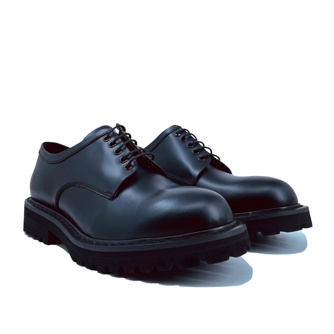 Black Matte Spazzolato Leather Classic Shoes