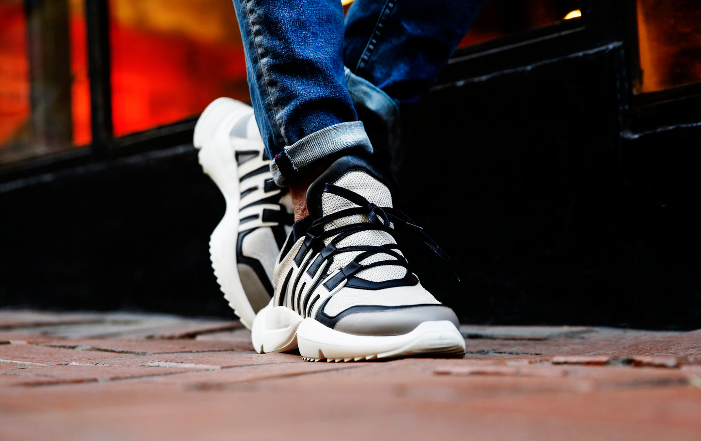 Reflective Leather Sneakers