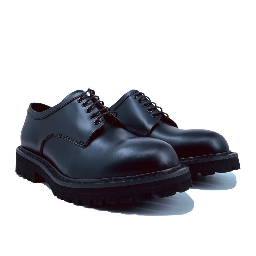 Black Matte Spazzolato Leather Classic Shoes