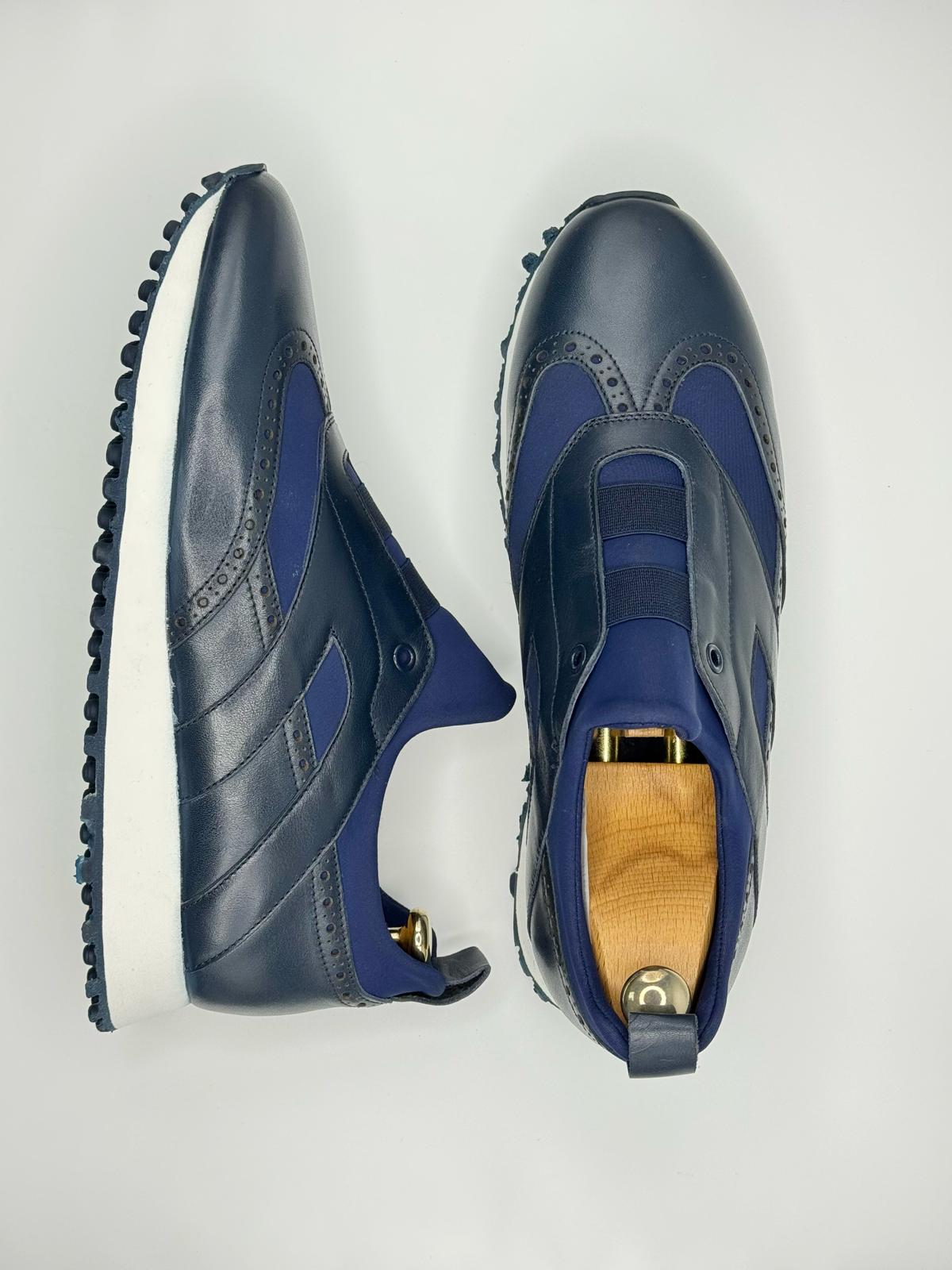 Lacivert Deri Spor Ayakkabı