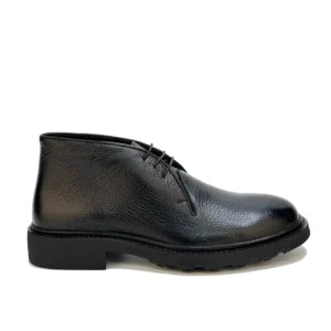 Lace-Up Short Leather Boots