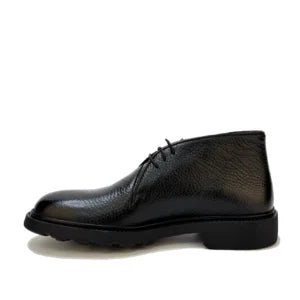 Lace-Up Short Leather Boots