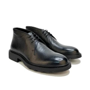 Lace-Up Short Leather Boots