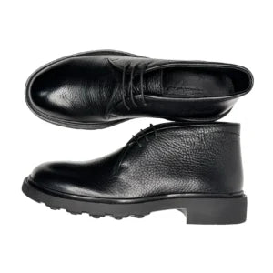 Lace-Up Short Leather Boots