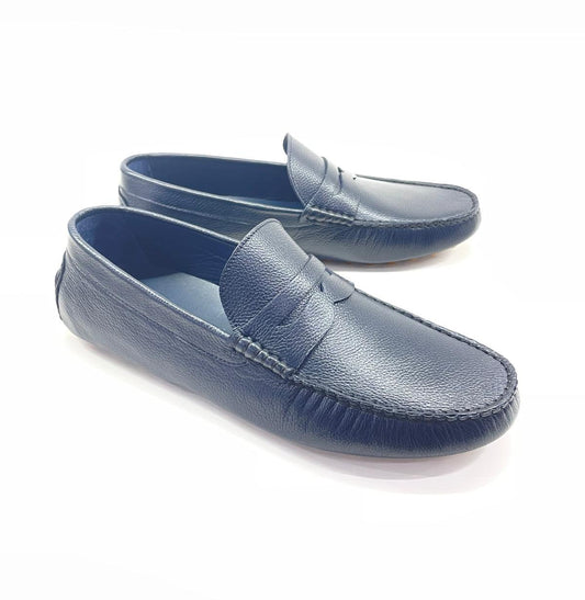 E-702 Lacivert Erkek Hakiki Deri Loafer