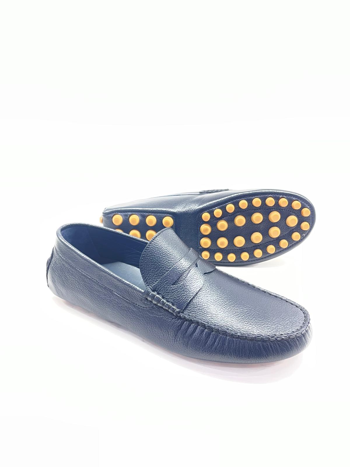 E-702 Lacivert Erkek Hakiki Deri Loafer