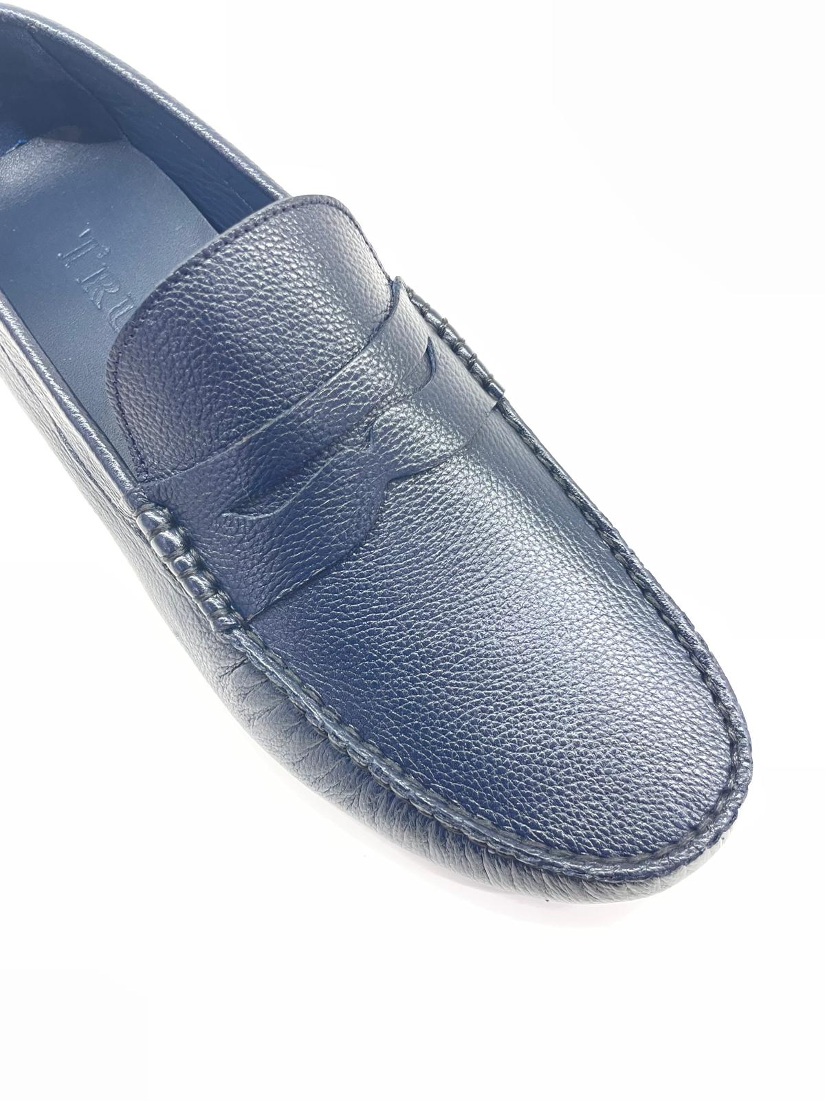 E-702 Lacivert Erkek Hakiki Deri Loafer