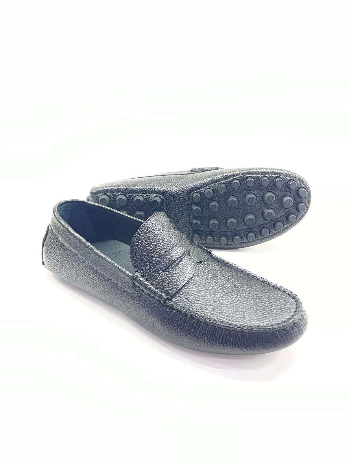 E-702 Siyah Erkek Hakiki Deri Loafer
