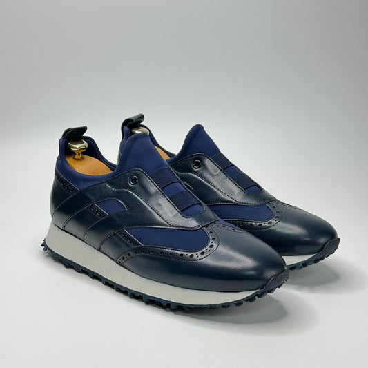 Lacivert Deri Spor Ayakkabı