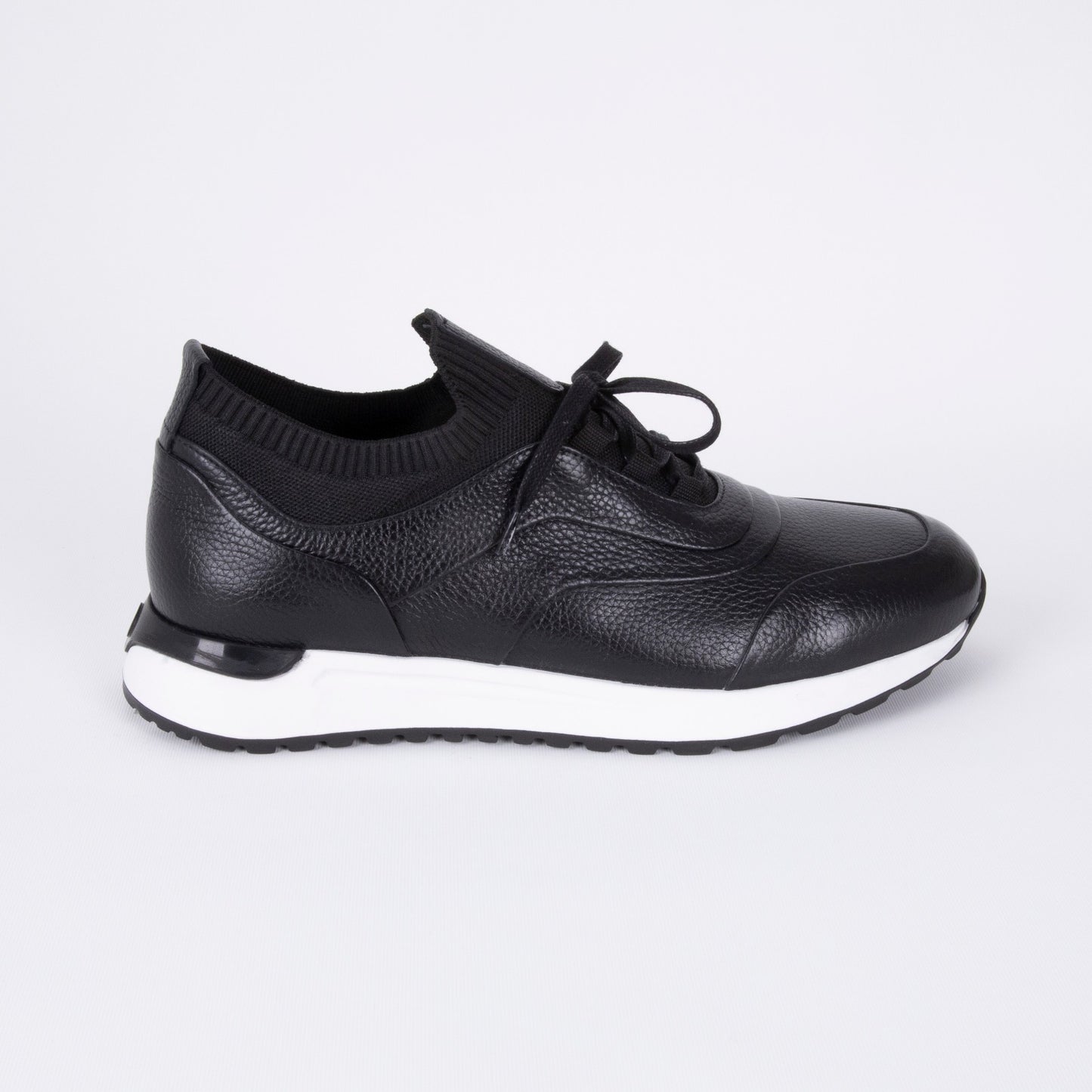 D546T Siyah Erkek Deri Sneaker Spor Ayakkabı