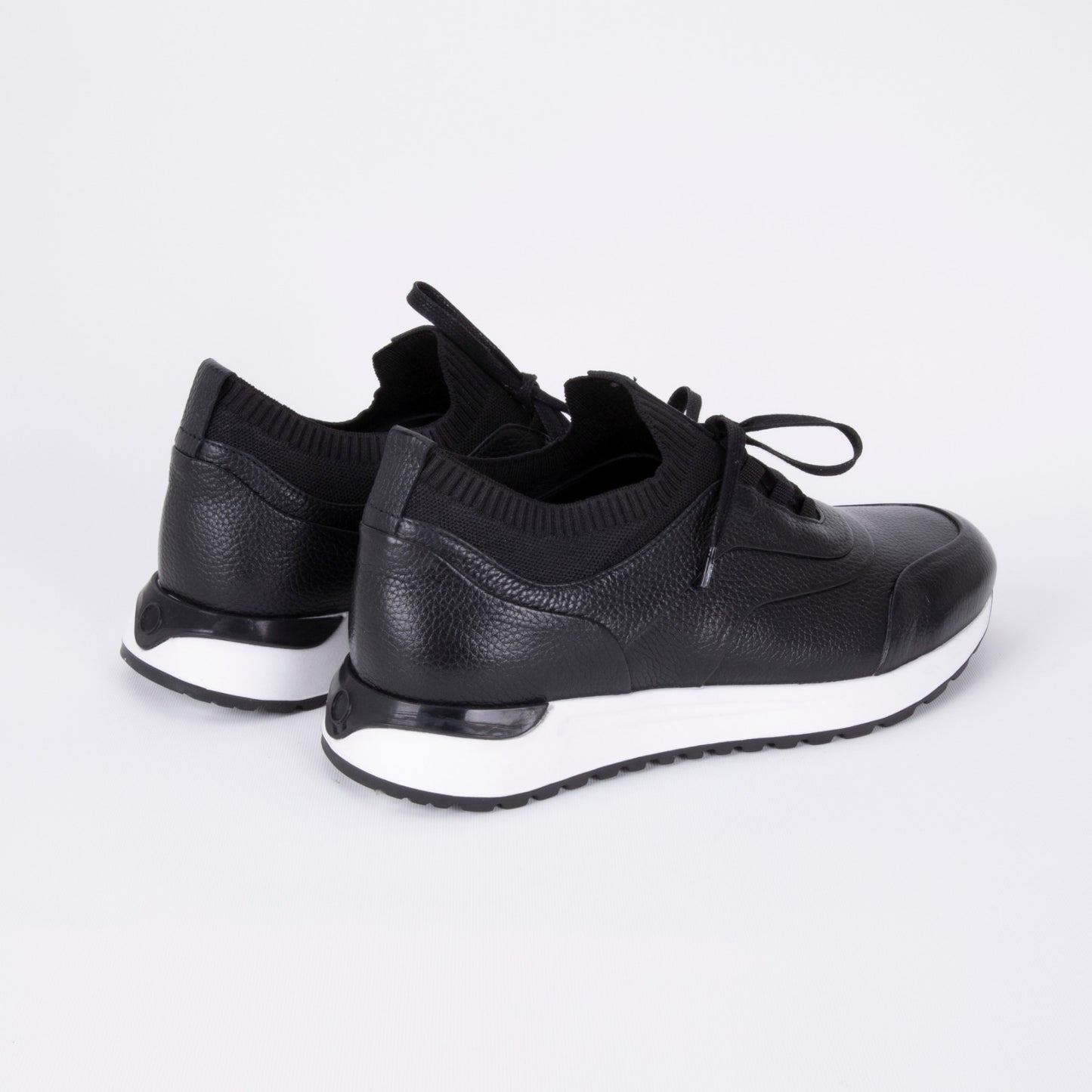 D546T Siyah Erkek Deri Sneaker Spor Ayakkabı