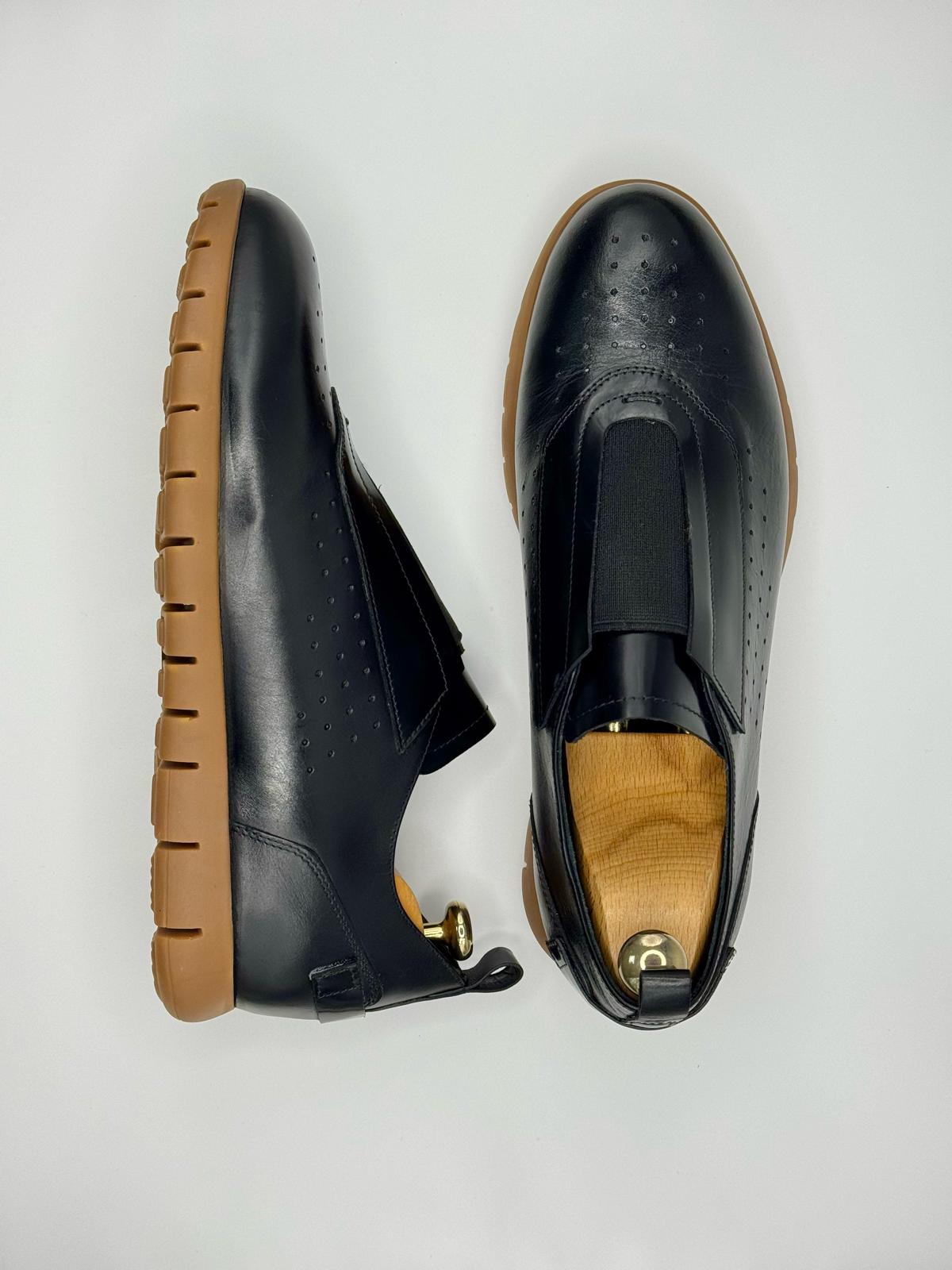 Siyah Deri Günlük Ayakkabı